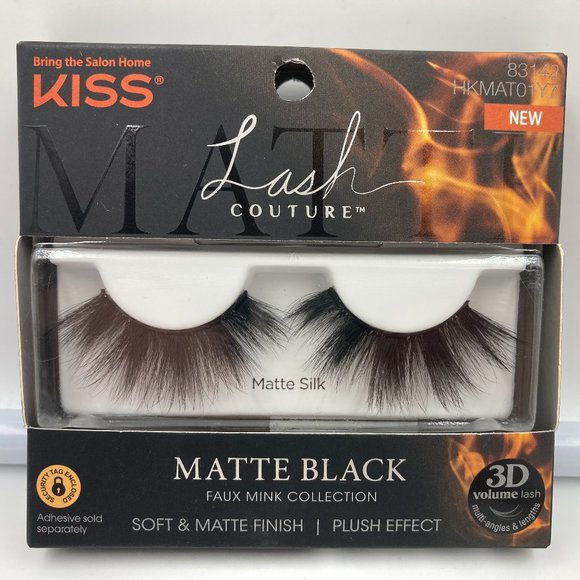 KISS Lash Couture Matte Silk Faux Mink Collection False Eyelashes Matte Black - Picture 1 of 2